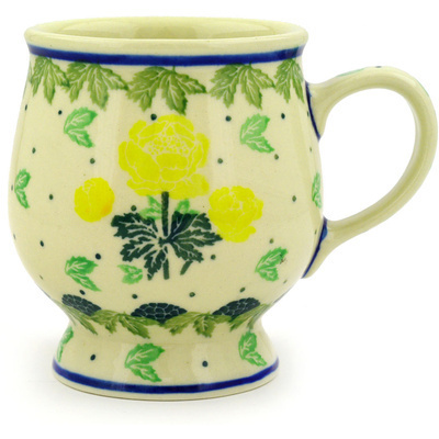 Polish Pottery Mug 8 oz Yellow Rose