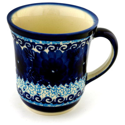 Polish Pottery Mug 9 oz Azure Sea UNIKAT