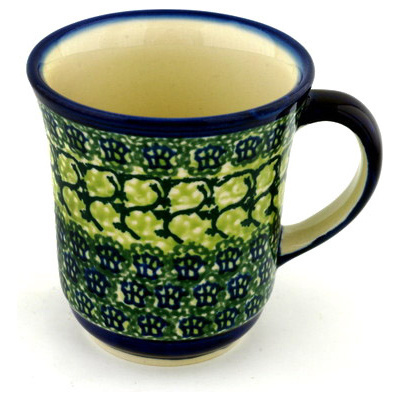 Polish Pottery Mug 9 oz Emerald Forest