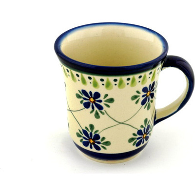 Polish Pottery Mug 9 oz Gingham Trellis