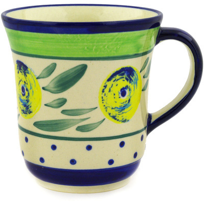 Polish Pottery Mug 9 oz Limon Swirl