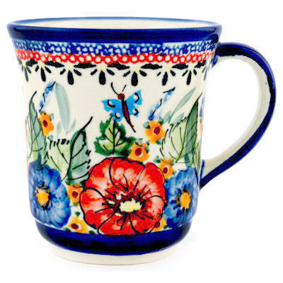 Polish Pottery Mug 9 oz Spring Splendor UNIKAT