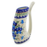 Polish Pottery Mug with Straw 10 oz Blue Pansy