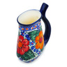 Polish Pottery Mug with Straw 10 oz Bold Pansy