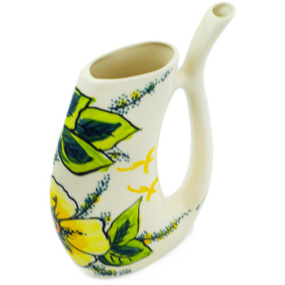 Polish Pottery Mug with Straw 8 oz Hawaii Sunshine UNIKAT