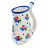 Polish Pottery Mug with Straw 9 oz Dancing Flowers UNIKAT