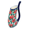 Polish Pottery Mug with Straw 9 oz Poppies Meadow UNIKAT