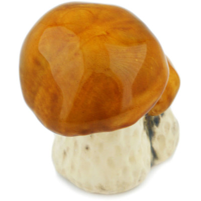 Polish Pottery Mushroom Figurine  4&quot; Brown