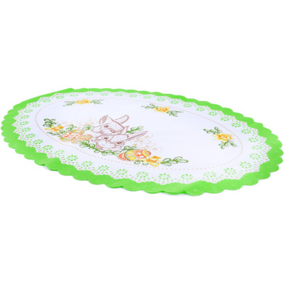 Textile Napkin 18&quot; Easter Bunny Green
