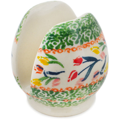 Polish Pottery Napkin Holder 3&quot; Tulip Ring