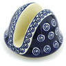 Polish Pottery Napkin Holder 4&quot; Cobalt Swirl