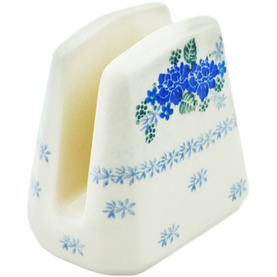 Polish Pottery Napkin Holder 4&quot; Cornflower Wind UNIKAT