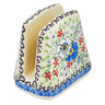 Polish Pottery Napkin Holder 4&quot; Flower Crown UNIKAT