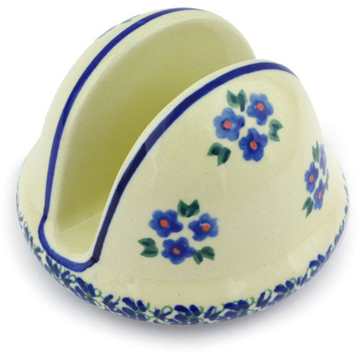 Polish Pottery Napkin Holder 4&quot; Forget Me Not Dots