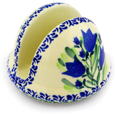 Polish Pottery Napkin Holder 4&quot; Tulip Fields UNIKAT