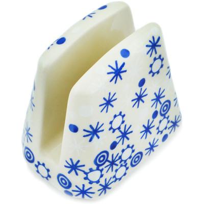 Polish Pottery Napkin Holder 4&quot; Twinkle In The Frost