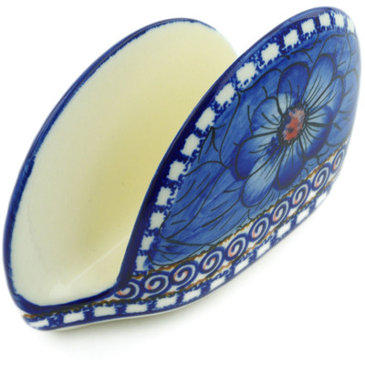 Polish Pottery Napkin Holder 5&quot; Blue Heaven UNIKAT