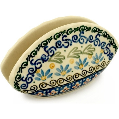 Polish Pottery Napkin Holder 5&quot; Floral Medley