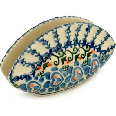 Polish Pottery Napkin Holder 5&quot; Garden Heart