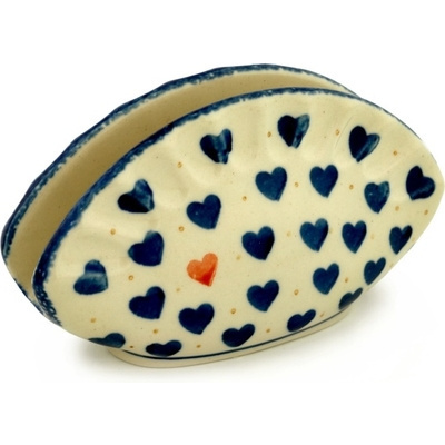 Polish Pottery Napkin Holder 5&quot; Heart Of Hearts