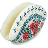 Polish Pottery Napkin Holder 5&quot; Red Pansy