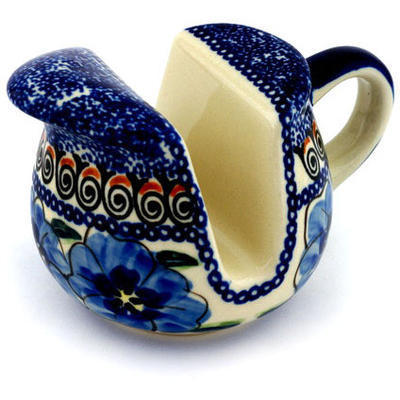 Polish Pottery Napkin Holder 5&quot; Regal Bouquet UNIKAT