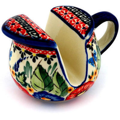 Polish Pottery Napkin Holder 5&quot; Spring Splendor UNIKAT