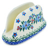 Polish Pottery Napkin Holder 6&quot; Azure Blooms