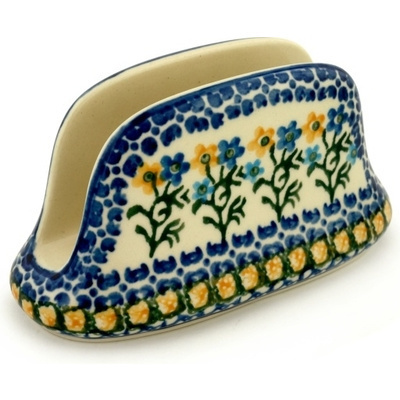 Polish Pottery Napkin Holder 6&quot; Field Of Wildflowers