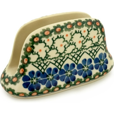 Polish Pottery Napkin Holder 6&quot; Primrose Trellis