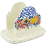 Polish Pottery Napkin Holder 7&quot; Autumn Falling Leaves UNIKAT