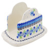 Polish Pottery Napkin Holder 7&quot; Blue And Green Flower Dream