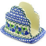 Polish Pottery Napkin Holder 7&quot; Blue Berry Garland