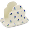 Polish Pottery Napkin Holder 7&quot; Blue Buds