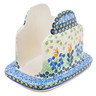 Polish Pottery Napkin Holder 7&quot; Bluebells And Irises UNIKAT
