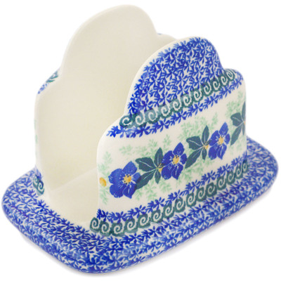 Polish Pottery Napkin Holder 7&quot; Infinity Flower
