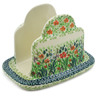 Polish Pottery Napkin Holder 7&quot; Red Garden UNIKAT