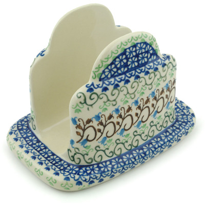 Polish Pottery Napkin Holder 7&quot; Ring Of Vines