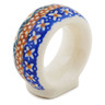 Polish Pottery Napkin Ring 2&quot; Blue Cress UNIKAT