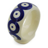 Polish Pottery Napkin Ring 2&quot; Blue Eyed Peacock