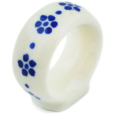Polish Pottery Napkin Ring 2&quot; Cobalt Wonder UNIKAT