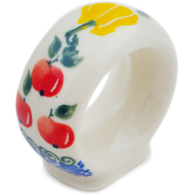 Polish Pottery Napkin Ring 2&quot; Fresh Vegetable Garden