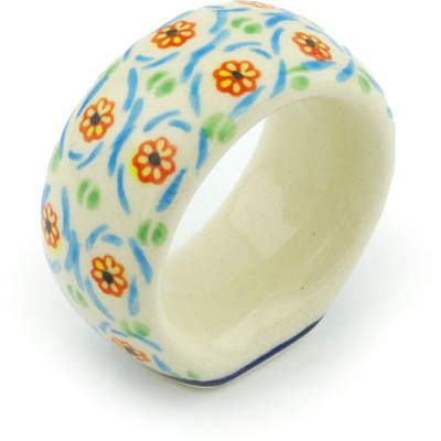 Polish Pottery Napkin Ring 2&quot;