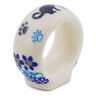 Polish Pottery Napkin Ring 2&quot; Kitty Paw Play Time