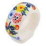 Polish Pottery Napkin Ring 2&quot; Pastel Spring Wreath