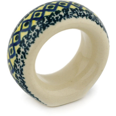 Polish Pottery Napkin Ring 2&quot; Princess Royal