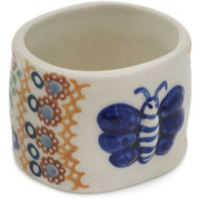 Polish Pottery Napkin Ring 2&quot; Summer Bouquet UNIKAT