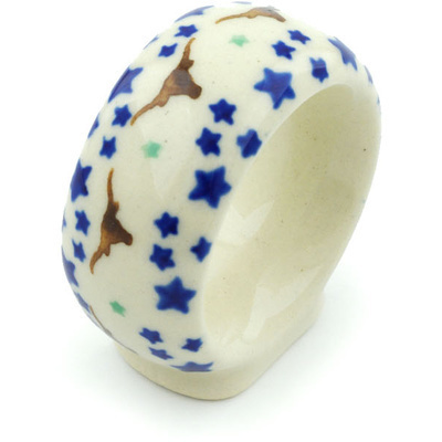 Polish Pottery Napkin Ring 2&quot; Texas State