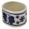 Polish Pottery Napkin Ring 2&quot; Winter Butterfly