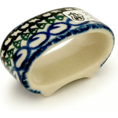 Polish Pottery Napkin Ring 3&quot; Lancaster Rose
